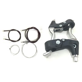 AARNAV 1 Pair Bicycle Brake Levers Hand Brakes Universal Cycling Brake Lever Handles Handlebar Aluminum Alloy Brake Lever and Cables for MTB Mountain Bike Road (Silver Alloy Lever Set With Cables Set)