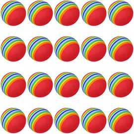 CENPEK 20Pcs Foam Golf Practice Balls - Sponge Golf Training Ball Rainbow Sponge Ball Soft for Indoor or Outdoor Training