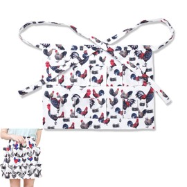 Colrid Egg Apron, Egg Apron Collecting, Egg Apron Apron, Farm Egg Apron, for Collecting Eggs, 12 Pockets Egg Apron, Farm Egg Carrier Gift for Lovers of Chickens, Ducks, White