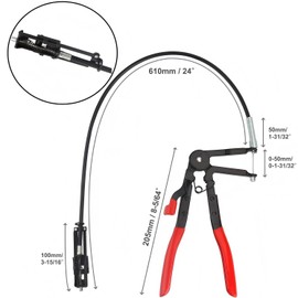 Hose Clamp Pliers Repair Tool For Removal And Installation Of Ring-Type，Swivel Jaw Hose Clamp (Flexible Extension Hose Clamp Pliers)