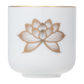 CATEGORY: Buddhist Ritual Implements God Hardware 仏壇 White Gold Lotus 1.8 Tea Bowls 6 Piece AM – tm638