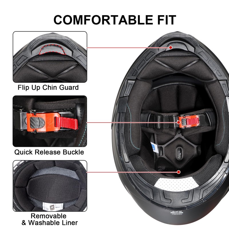 TRIANGLE Modular Motorcycle Helmets for Men Flip Up Full Face