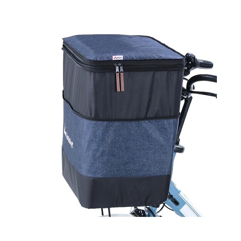 Kawadomi Seisakusho Bicycle 2-Tier Front Basket Cover Denim Pattern (Wide