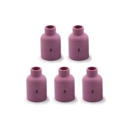 WeldingCity 5-pk LARGE Gas Lens Ceramic Cup 57N74 (#8, 1/2") for TIG Welding Torch 9/17/18/20/25/26 Series in Lincoln Miller ESAB Weldcraft CK Everlast