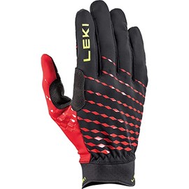 LEKI Ultra Trail Breeze Gloves, Black/Red/Neon Yellow, EU 6
