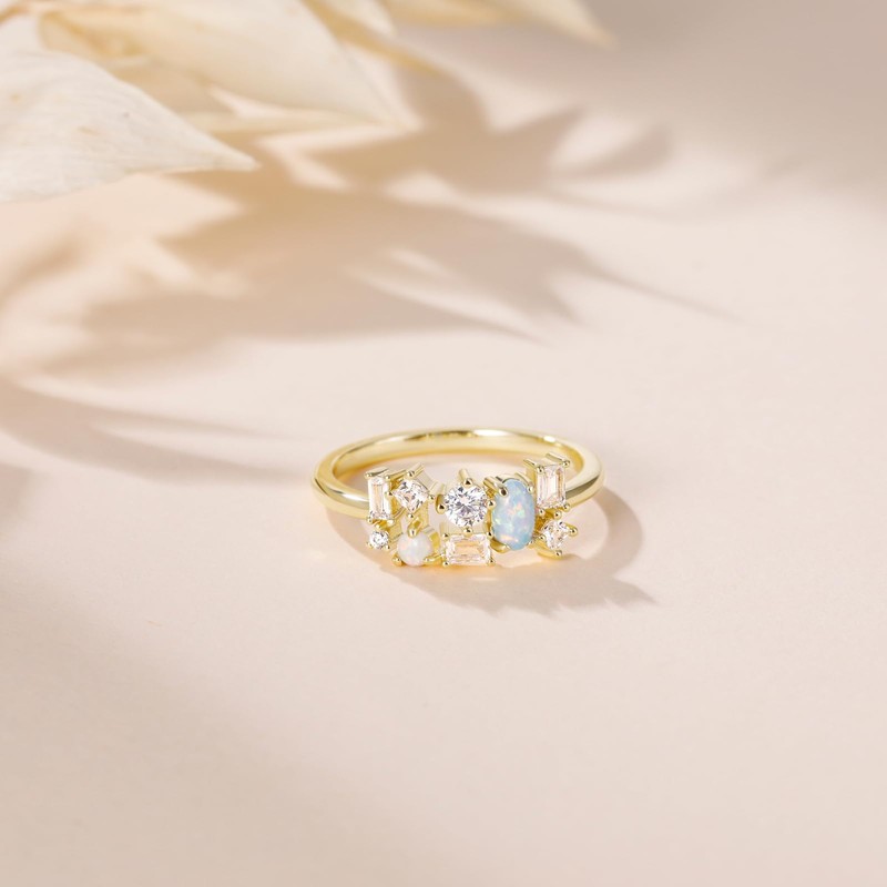 Mameloly 1.3mm 14K Gold Plated CZ Wedding Bands for Women