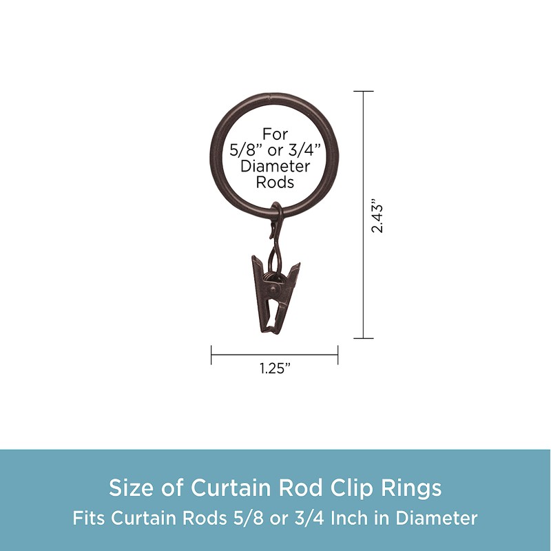 Kenney 50245 Real Oil Rubbed Home Clip Rings, Bronze