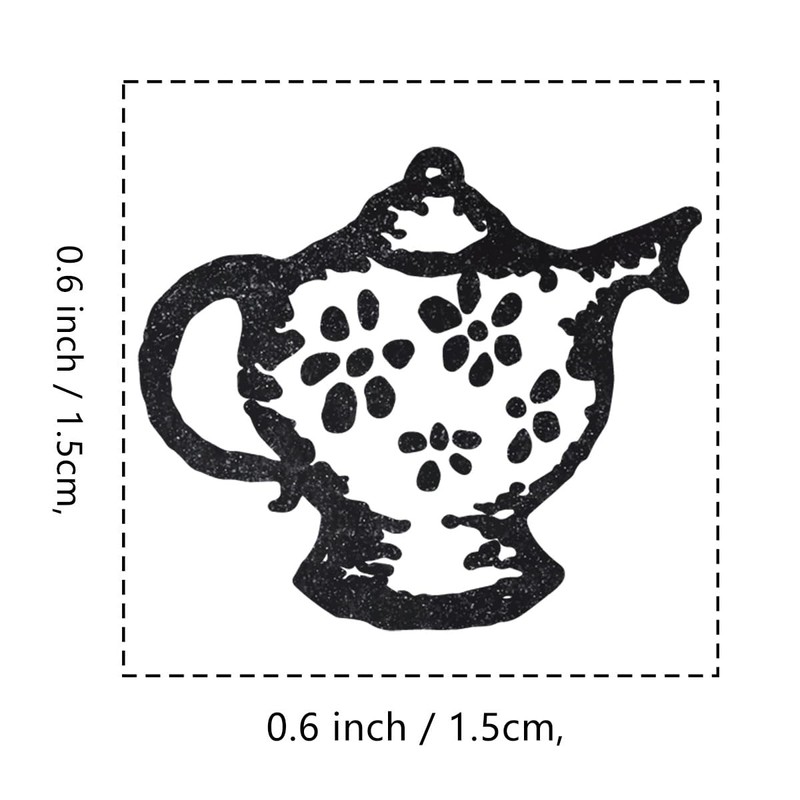 Teapot Rubber Stamp, 3/5 Inch Small Mini Tea Stamp for