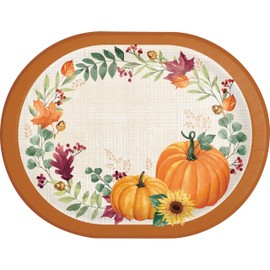 Harvest Wishes Party Supplies | Bundle Includes Paper Plates & Napkins for 8 People | Fall Pumpkins, Sunflowers, & Fall Foliage Theme