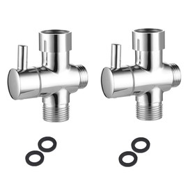 Bidet T Valve T adapter Toilet Bidet with Shut off T Valve, 7/8 T adapter or 15/16 and G1/2 3-way Water Tee T Connector for Toilet Bathroom Leakproof (2pcs)