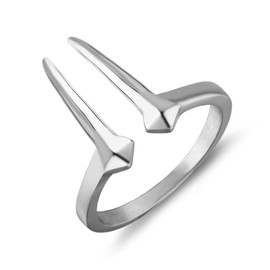 HZMAN Snake Tooth Ring Gothic Punk Hip Hop Stainless Steel Animal Tooth Rings for Men Women Jewelry Gift (Size,11)