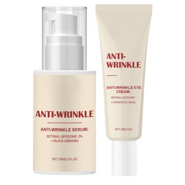 2PCS Anti Wrinkle Serum for face & Anti Wrinkle Eye Cream, Anti Ageing Moisturiser, Reduces Dark Circles, Eye Bags, Fine Lines for Sensitive Skin