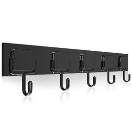 MAGTSMEI Magnetic Hooks for Cruise Cabins, Strong Neodymium Magnet Hook, Heavy Duty Magnet Coat Rack with 5 Metal Hooks for Indoor Outdoor Hanging, Kitchen, Keys Holder, Refrigerator, Oven