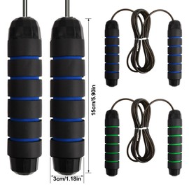 Dokpav 2Pcs Cuerda para Saltar, 3 Metros Comba para Saltar, Rodamientos de Bolas de Acero Ergonómico y Mango Antideslizante, Cuerdas de Salto Ajustables y Ajustable para Fitness, Box, Cardio, Gimnasio