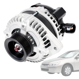 Alternator 130 A 12 V FIT Honda Accord 3.0 L V6 (2004~2007) – 6-Groove CW Pulley, Direct Replacement for 104210-3500/104210-4480/31100-RCB-Y01 / 31100-RCB-Y02