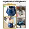 Zoeeker Ceramic Sponge Holder, Kitchen Sink Scrub Caddy Organizer Dish