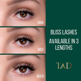 TAD Beauty The Lash Intro Kit - DIY 3D Printed Lash Clusters for Beginners - Includes 3 Pairs of Lashes Tools & Products for Easy Application & Removal - Made in USA:_Bliss_Mini