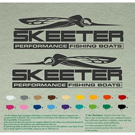 Pair of Skeeter Performance Boats Compatible Replacement Decals Vinyl Stickers Boat Outboard Motor Set of 2 (12", Black 070)