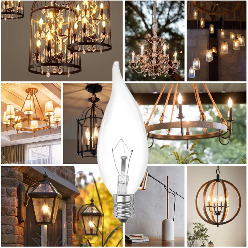 DXMKOP E12 Candle Light Bulbs,60W Candelabra Light Bulbs, E12 B10