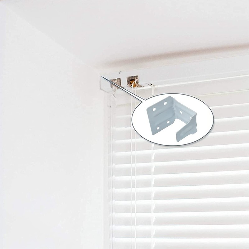 AXLIZER 4PCS Window Blind Headrail Brackets - Mini White Center