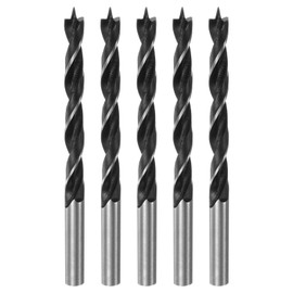 HARFINGTON 5pcs Brad Point Drill Bits 7mm(18/64") Dia Straight Steel Round Shank Drill Metric Brad Point 2.8" Drilling Depth Spiral Twist Drill Bits for Carpenter Woodworking Plastic Rubber