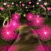 Tujoe 6 Pack Pink Solar Firework Lights 180 LED 8