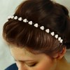 deladola Crystal Rhinestone Wave Headband, Black Teeth Design with Pearl