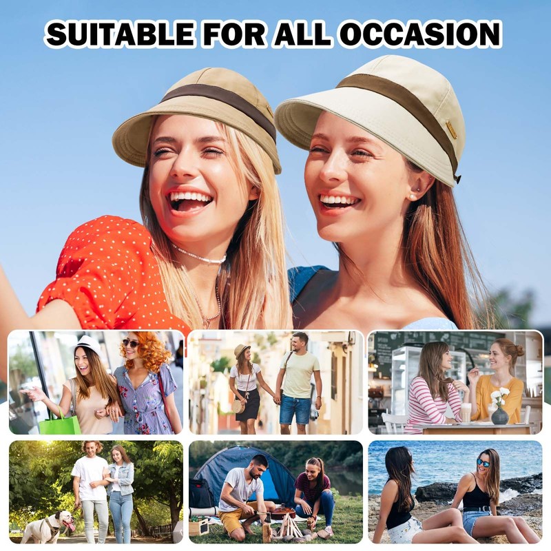 TAGVO Women's Wide Brim Sun Hat, Quick-Dry Waterproof Peaked Cap,