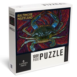 Lantern Press 1000 Piece Jigsaw Puzzle, Baltimore, Maryland, Blue Crab, Mosaic