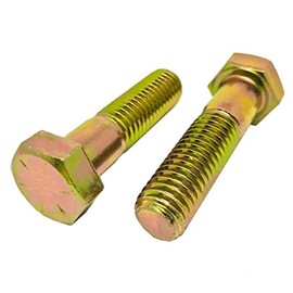 7/8-9 x 5 Hex Head Cap Screws, Alloy Steel Grade 8, Zinc Yellow Plating (Quantity: 15 pcs) - Coarse Thread UNC, Partially Threaded, Length: 5 Inch, Thread Size: 7/8 Inch