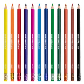 Eberhard Faber 599030 Colouring Pencils Set, 5 x 12 Colouring Pencils, Hexagonal Shape, Shatterproof, Erasable, Colouring Pens for Children