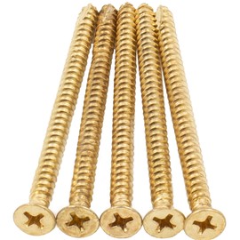 Door Hinge Screws, #9 x 2-3/4", 100-Pack, Polished Brass by Stone Harbor Hardware