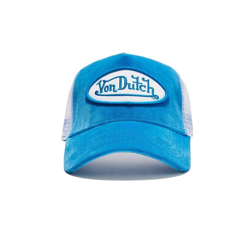 Von Dutch Velvet Trucker Hat with Adjustable Snapback - Color: