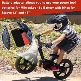 Zelvoro Battery Adapter for Stacyc 12" and 16" Fit for Mil.Waukee 18v Batteries, Double The Battery Life, Easy Installation