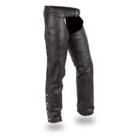 First Mfg Co - Rally - Unisex Motorcycle Biker Riding Black Leather Chaps