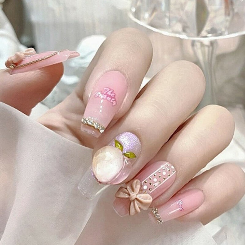 HappyHome Nail Parts, Ribbon, 3D Nail Parts, Large Set, 3D