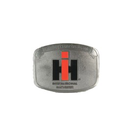 IH "Farming is our Business" Brushed Pewter Enamel Belt Buckle