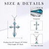 LTSTAND Turquoise Cross Necklace for Women, 925 Sterling Silver Turquoise