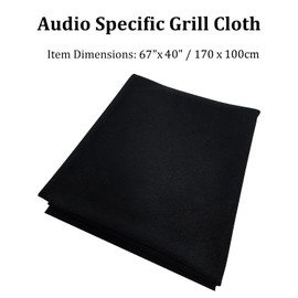 Speaker Grill Cloth，67"x40" Professional-Grade Black Fine Mesh Cover Fabric for Home/Stage Audio Systems Restoration & DIY New Speakers（Lightweight, Flexible and Sound-Transparent）