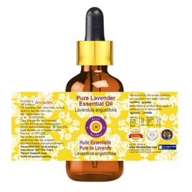 Deve Herbes Pure Lavender Essential Oil (Lavandula angustifolia) with Glass Dropper Steam Distilled (Pack of Two) 100ml X 2 (6.76 oz)