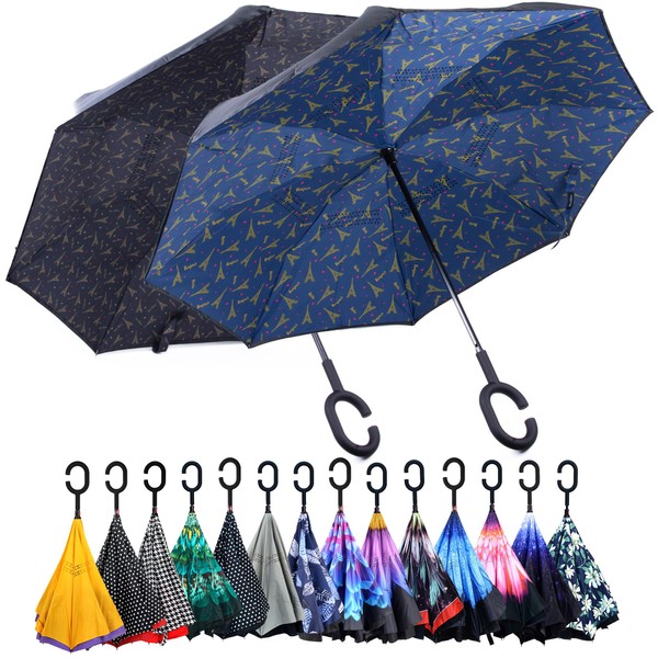 Nollia Double Layer 2 Pack Inverted Umbrella - C Shaped