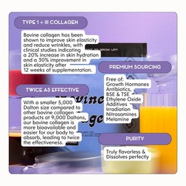 Grass-Fed Hydrolyzed Bovine Collagen – Flavorless, Maximum Absorption | Skin, Hair & Nail Support | Gluten-Free, GMO-Free, Beauty & Health Protein Supplement