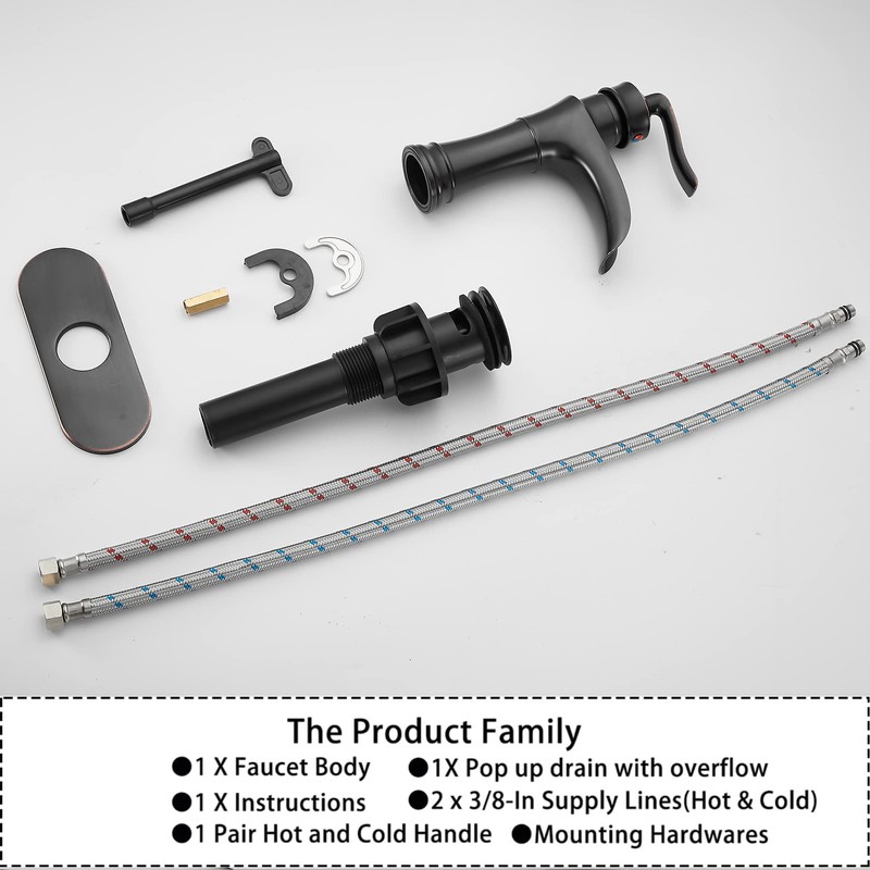 Oil Rubbed Bronze Bathroom Faucet GGStudy Waterfall Single Handle One