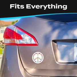 Stickios Floral Peace Sign Sticker 4.75x4.75 inches - Made in The USA - Peace, Love, Hippie Round Bumper Sticker Decal for Cars, Windows - Peace Sticker (1-Pack)