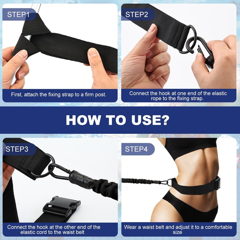 Swimming Belt for Pool 2.5-7.5 m Swimming Trainer with Webbing