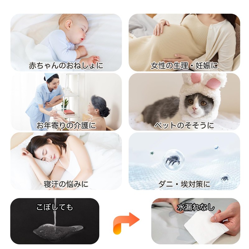 2023 Fitted Sheet, Waterproof Sheets, High Density Fabric, Mattress Cover,