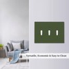 Wmhusu Light Switch Covers Olive Green 3 Gang Wall Plate