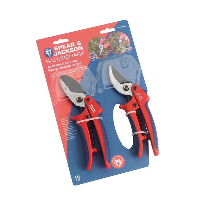 Spear & Jackson CUTTINGSET2 Bypass & Anvil Secateurs Set
