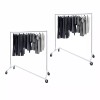 SEGAWE 2X Metal Clothes Garment Rack Collapsible Clothing Stand Rolling