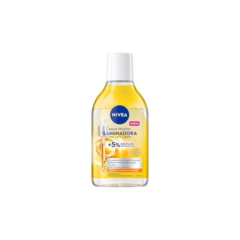 NIVEA Agua Micelar Iluminadora Infusionada con Serum 400ml +5% Suero